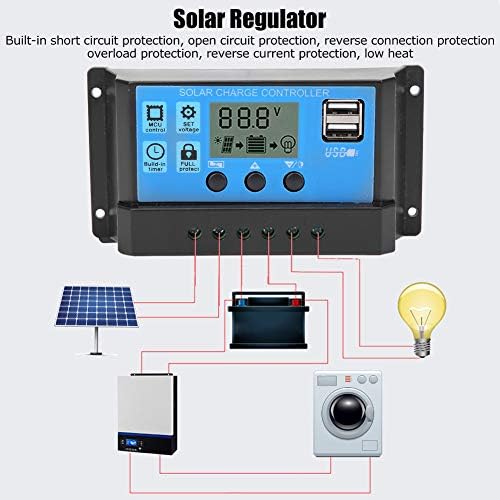 iFCOW Соларни Автоматски Lcd Двојна USB 5V Излез Контролер Регулатор PV Систем Врска 10a1 Соларни Полнење Регулатор соларна