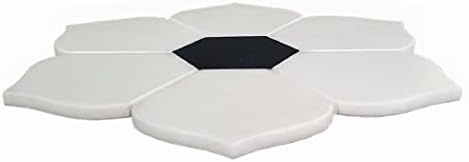 Мермерна табла со мермер во форма на цвет со мрзлива 16 W x 16 L 0,7 H бела/црна бела цветна преодна новитет 1 парче