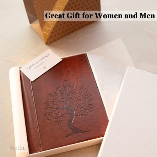 Settini Tree of Life Writing Journal for Women and Men - Кожни списанија со тврди кожни кожни списанија за пишување - поставено списание 6x8.5