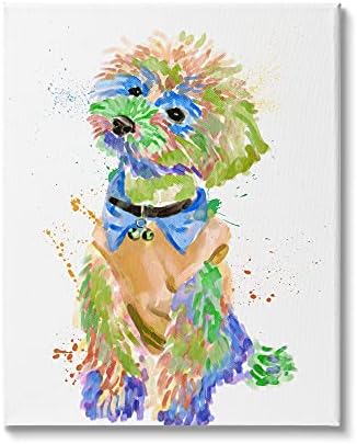 Sumn Industries Expressive Flucky Dog Chic облека Апстрактно милениче крзно, дизајн од Ziwei Li Canvas Wall Art, 16 x 20, бело