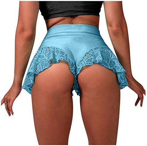 Секси мини високи половини танцувачки здолништа жени разгалени пол -танцки шорцеви топли панталони тесни шорцеви мрежни гаќички долна
