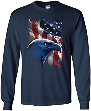 Американска маица со долги ракави на ќелав орел Американско знаме на 4-ти јули патриотска тема