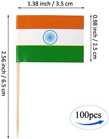 ЈБЦД Индија Чепкалка За Заби Знаме Индиски Мини Мали Кекси Топер Знамиња