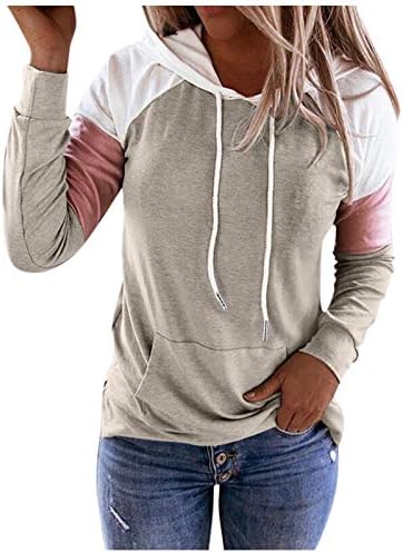 Женски дуксери со долги ракави пулвер за џемпер на врвни обични кошули со долги ракави со долги ракави кошула за влечење