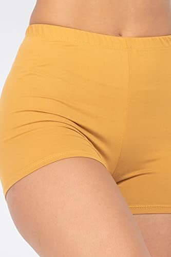 Основни активни шорцеви за жени Едгелулу - Еластична половината мека лесна истегнување на лесен јога тренингот велосипед панталони