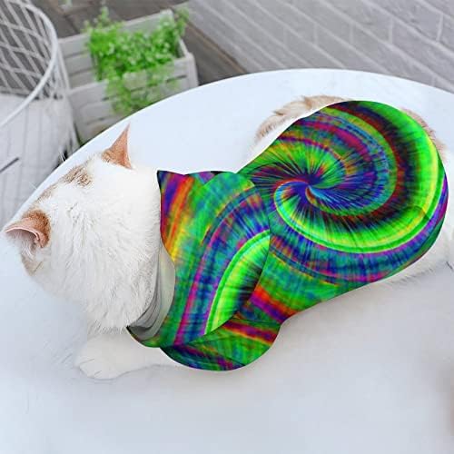 Психоделична вратоврска боја, вртено уметничко печатење худи за домашни миленици, смешна облека за миленичиња, топол пулвер џемпер