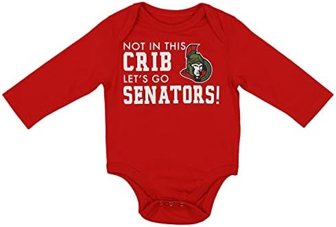 OuterStuff NHL Baby Ottawa Senators Graphic Bodysuit, црвена, 6-12 месеци
