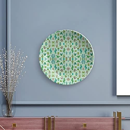 Нане кактус коска Кина Декоративна чинија тркалезни керамички плочи занает со приказ за домашна канцеларија за вечера