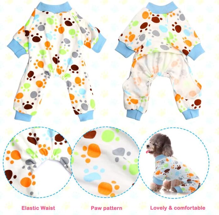 Rypet Мало кучиња пижами 2 пакувања - слатки пижами со мачки, меки кученца ромпери миленичиња, миленичиња, пријатни каросерии за мали кучиња и
