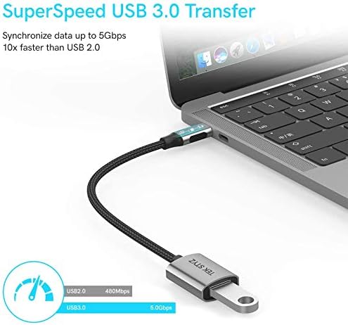 TEK Styz USB-C USB 3.0 адаптер компатибилен со Samsung Galaxy S21 Ultra 5G OTG Type-C/PD машки USB 3.0 женски конвертор.