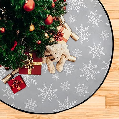Сусијо Божиќни сиви снегулки образец елката штанд Мат 28.3inch Водоотпорен подот заштитник за Божиќни украси