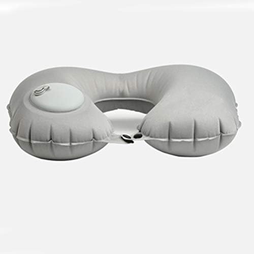 Abaodam 2pcs u обликувајте ја перницата на вратот Прес тип на автоматска перница за вратот на надувување удобно преносно патување