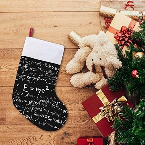 Формула за физика и математички науки Божиќни чорапи за порибување со кадифен камин што виси за декор за домашно дрво