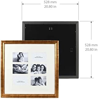 Prinz 6-отворање 20 x 20 Злато со затегната Основна рамка за слики на колаж, прикажува шест фотографии од 6х4
