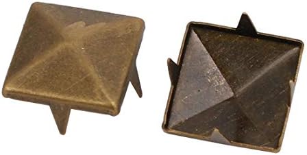 IiVverr 50pcs 12 mm квадратни облик на хартија Бред бронзен тон за сноп -книги DIY занает (50 unids 12 mm en forma de papel brad bronce