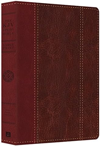 Персонализиран сопствен текст KJV Студија Библијата Голем печатење Имитација кожа кафеава/Бургундија крал Jamesејмс Верзија Обичај