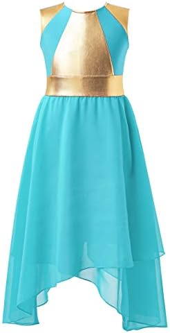 Лојански девојки со долг ракав пофалби танцувачки фустан со целосна должина лирска танцувачка облека костум литургиска облека