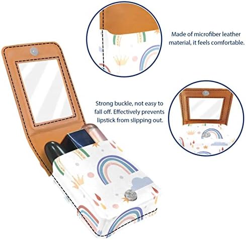 Кармин за шминка ОРИУКАН торба ЗА кармин со огледало пренослив торбичка за складирање кармин организатор за складирање сјај за усни, Цртан Филм