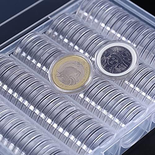 NUOBESTY 100pcs 27mm Пластични Монета Собирање Кутија За Складирање Монета Капсули Монети Држач Колектор Случај Пластични Монета Држач Случај