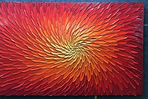 АМЕИ уметнички слики, 24х48 инчи 3Д рачно насликани уметнички дела Апстракт цветање цветно сликарство на платно црвено уметност