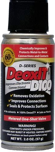 Спреј Deoxit D100S-2, повеќе од чистач за контакт, 57G, мерен еднократен вентил, раствор, не-капе, пакет од 1
