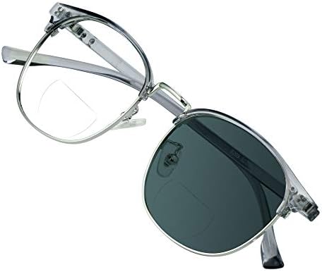 Визионглобални Бифокални Очила За Читање Фотохромни Темно Сиви Очила За Сонце, Класични Ретро Овални Очила Ув Заштита Го Намалуваат Заморот