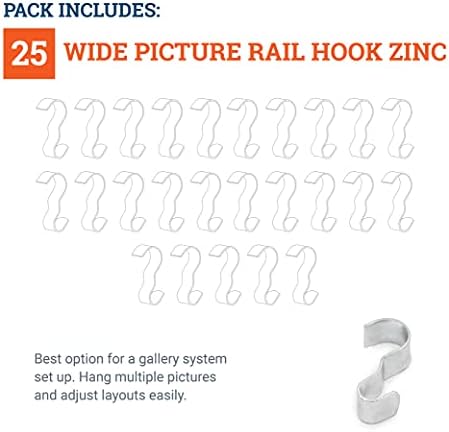 Сребрена завршница на железнички куки - 25 пакувања - закачалки за железничка слика - широки куки за обликување