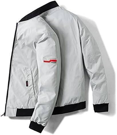 Hoogy машка лесна јакна есен случајна мода солидна целосна патент за надворешна облека тенок вклопување редовно палто за ветерници