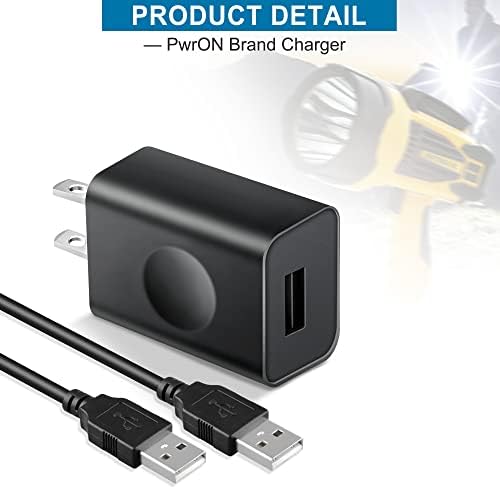 PWRON 5V USB адаптер за Стенли Fatmax Spotlight Charger компатибилен со Stanley SL10LEDS SL10LEDSL TL450 TL600 SS4LS кабел