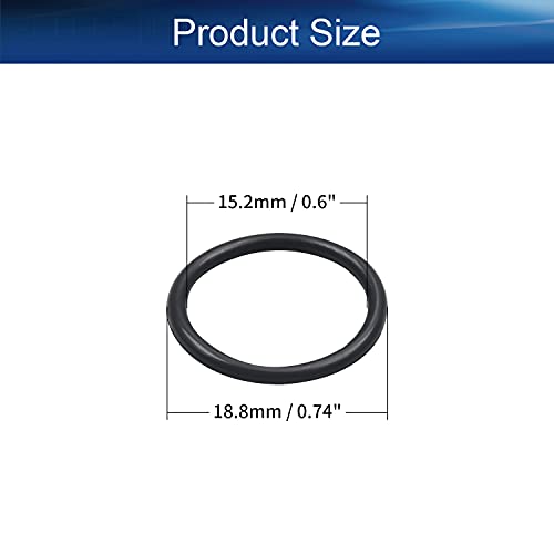 Bettomshin 10pcs нитрилна гума О-прстени, 18,8мм ОД 15,2 мм ID 1,8 мм ширина, метричка буна-нитрилна запечатување за заптивка за