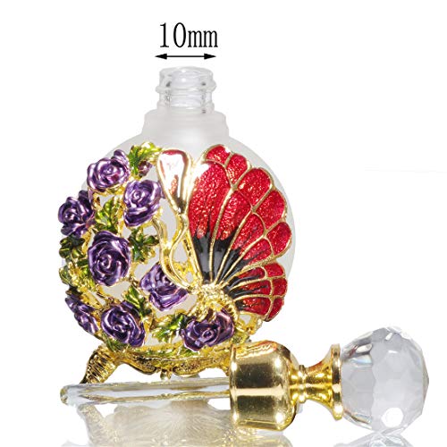 Волцер и f Пеперутка и Роуз накит со гроздобер парфем шише со празно полнење со шише за есенцијално масло од есенцијално масло 25 ml