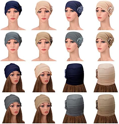 4 парчиња цветни турбани глава за обвивка за губење на косата Хемо Хемо капа за жени девојки