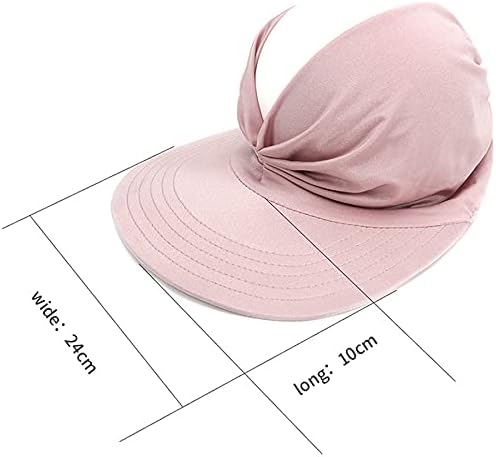 Сонце капа за жени летни капачиња на плажа, лента за глава, сонце визир широко расправија со шапка за конска опашка