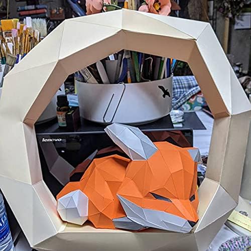 Wll-dp спиење мала лисица форма уметност wallидна декорација реквизити DIY хартија играчка хартија скулптура 3Д модел на хартија рачно изработен оригами загатка геометр