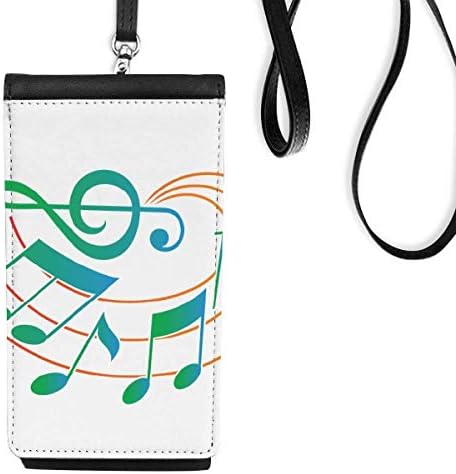 Музичка нотација Зелена портокалова шема Телефонска чанта чанта што виси мобилна торбичка црн џеб