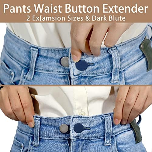 Продолжувачи на копчето 12 парчиња за фармерки, Extender Jean Butn Extender, копче за панталони, продолженија за половината за панталони