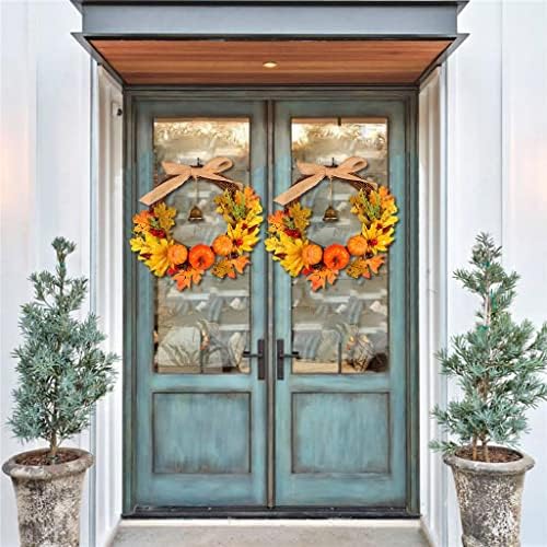 Yfqhdd 30см есенски венец за вештерки декорација Денот на благодарноста гарланд прозорец ресторан дома тиква јаворов лист врата