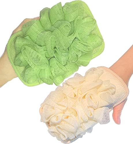 2 пакувања ексфолирачки ракавици за ракавици бања мити за мажи и жени - четки за сунѓер од лоф