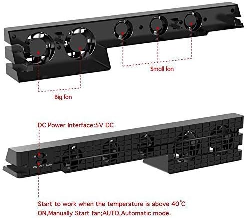 ИГОСАИТ Бесшумен Ps4 Pro Ладење Ладилник Вентилатор Супер Турбо Контрола На Температурата СО USB Кабел Компатибилен со 4 Ps4 Pro Конзола