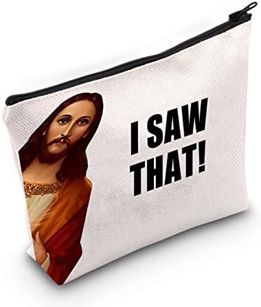 ЛЕВЛО Исус Мем Цитат Козметички Шминка Торба Исус Библијата Шега Подарок Видов Дека Исус Христијанин Сочинуваат Патент Торбичка Торба