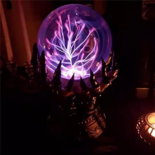 Телемска блескава вештерка кристална топка, кристална плашлива топка 7-бои градиентски магични черепи прсти ноќни светла, богатство