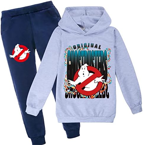 Hoertu деца случајни тренерки Ghostbusters Graphic Graphic Graphic долги ракави и панталони со џогер поставени за момчиња