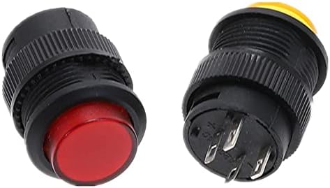 5 парчиња 4pin моментарен тип 16мм бело црвено сино зелена жолта LED ламба тркалезна ресетирање на копчето за копче 3A/250VAC -