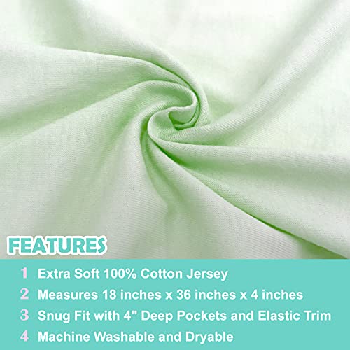 Американска компанија за бебиња памук плетено опремено 18 x 36 лулка/басинет лист - компатибилен со Мика Мики Басинет, зелена,