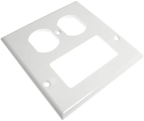 RLECS 1-пакет со бела wallидна плоча Дуплекс сад за комбинирана комбинација на приклучок за комбинирање на уредот за монтирање за дома, канцеларија