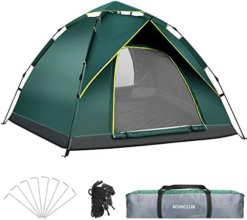 Шатор за кампување во Komclub 3/4 шатори за семеен камп шатор водоотпорен ветерно на отворено за ранец за пешачење лесно поставување