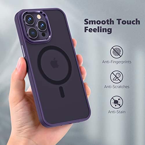 зелакси Дизајниран За Iphone 14 Pro Max Случај Компатибилен Со Magsafe, Замрзнат Проѕирен Магнетски Отпорен На Удари Тенок Заштитен Случај со
