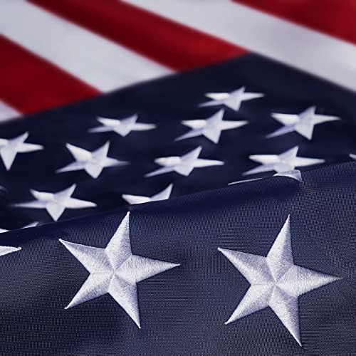 Homissor American Flag 4x6 US Flags in USA 4 'x 6' тешки на отворено изработено издржливо најлонско знаме со везени starsвезди, зашиени ленти
