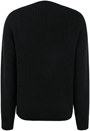 Nokmopo жени долга џемпер обична мода 2022 година со долг ракав плетење цврста боја џемпер врвен плетен пулвер врвот на врвот