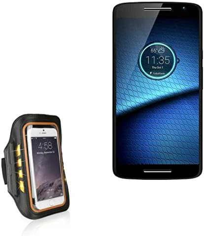 Case Boxwave Case for Motorola Droid Maxx 2 - Jogbrite Sports Armband, висока видлива светлина за безбедност на LED тркачи за